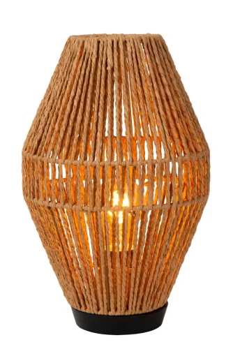 Настольная лампа Cordulle 34543/01/72 Lucide коричневая 1 лампа, основание чёрное металл в стиле скандинавский 