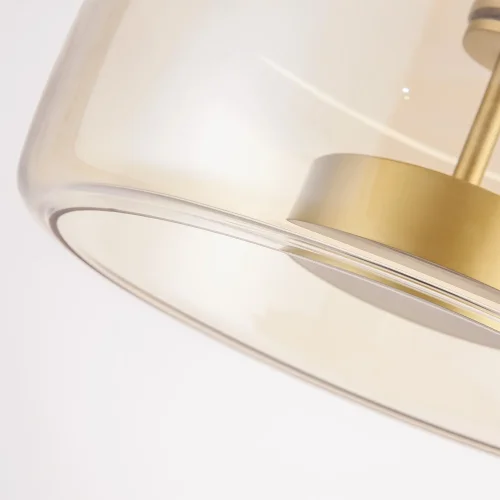 Светильник подвесной LED Reflex 4235-2P Favourite янтарный на 1 лампу, основание матовое золото в стиле современный фото 5