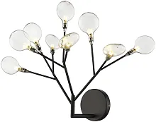 Бра Fiorita WE241.09.021 Wertmark прозрачный 9 ламп, основание чёрное в стиле флористика современный 