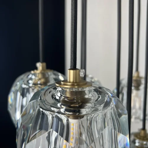 Люстра подвесная Cristal 84597-22 ImperiumLoft прозрачная на 10 ламп, основание латунь в стиле современный  фото 6