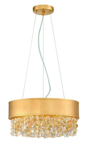 Люстра подвесная fabian 1554.5 gold leaf Lucia Tucci золотая на 5 ламп, основание золотое в стиле современный 