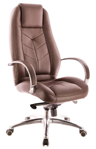Кресло руководителя Drift Lux M Экокожа Коричневый EC-331-1 PU Brown Everprof, шоколад коричневый/экокожа, ножки//, размеры - 1200*1280***630*