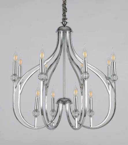 Люстра подвесная Archetype LDP 1250-12 CHR Lumina Deco прозрачная на 12 ламп, основание хром в стиле классический 