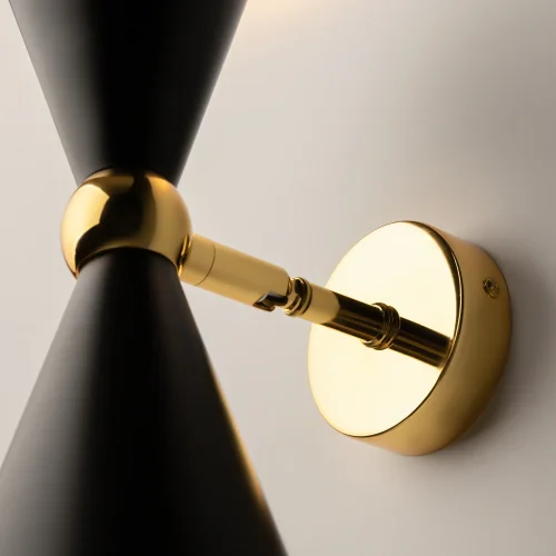 Бра Vesper MOD108WL-02GB Maytoni чёрный на 2 лампы, основание золотое в стиле современный арт-деко фото 5