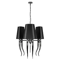 Люстра подвесная Brunilde 10207/6 Black LOFT IT чёрная на 6 ламп, основание чёрное в стиле арт-деко 