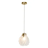 Светильник подвесной Hesperia LSP-8834 Lussole белый 1 лампа, основание золотое в стиле современный флористика 
