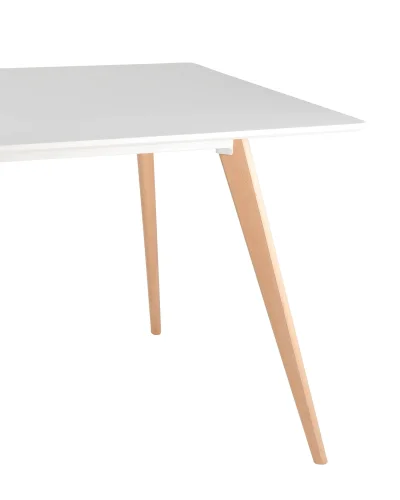 Стол обеденный FRANK 120*80, белый на дер. ножках УТ000000930 Stool Group столешница белая из мдф фото 3