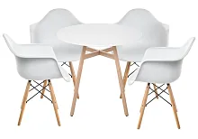 Обеденная группа Гвин white / wood 532552 Woodville на 1 , основание в стиле современный 