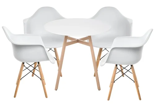 Обеденная группа Гвин white / wood 532552 Woodville на 1 , основание в стиле современный 