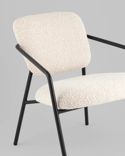 Кресло лаунж Rooney, белый УТ000039354 Stool Group, белый/букле, ножки//чёрный, размеры - ****700*710мм фото 6