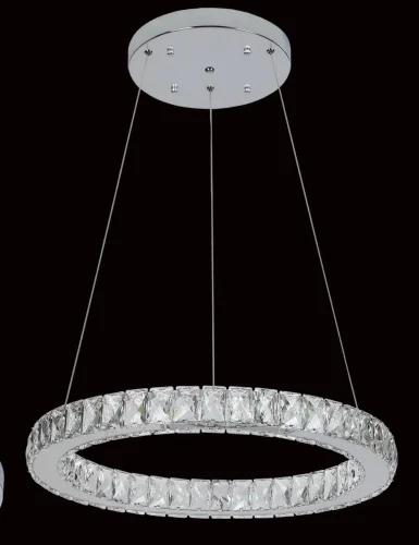 Светильник подвесной LED Eletto Olimpia EL330P40.1 Citilux белый прозрачный 1 лампа, основание хром в стиле современный кольца