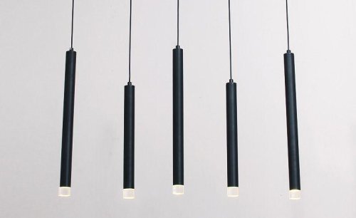 Светильник подвесной LED Siento V2321-PL Moderli белый 1 лампа, основание чёрное в стиле минимализм трубочки фото 2
