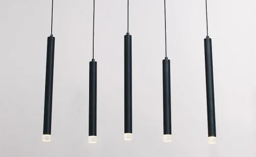 Светильник подвесной LED Siento V2321-PL Moderli белый 1 лампа, основание чёрное в стиле минимализм трубочки фото 2