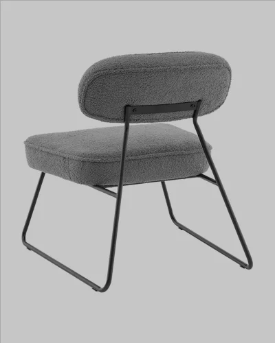 Кресло Kate new ткань букле темно-серый УТ000041264 Stool Group, серый/букле, ножки/металл/чёрный, размеры - *740****мм фото 5