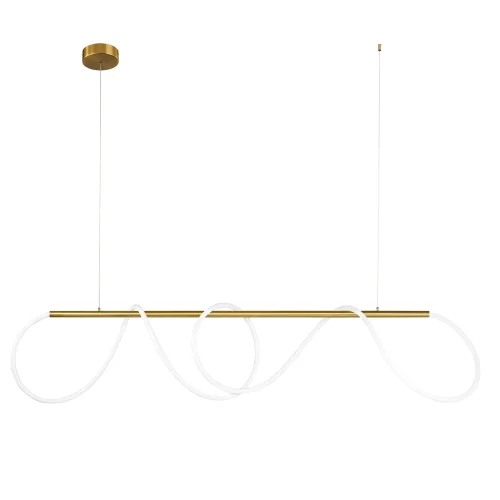 Светильник подвесной LED Thread 10388P/B Brass LOFT IT белый на 1 лампу, основание бронзовое в стиле хай-тек современный минимализм линейный гибкий неон фото 2