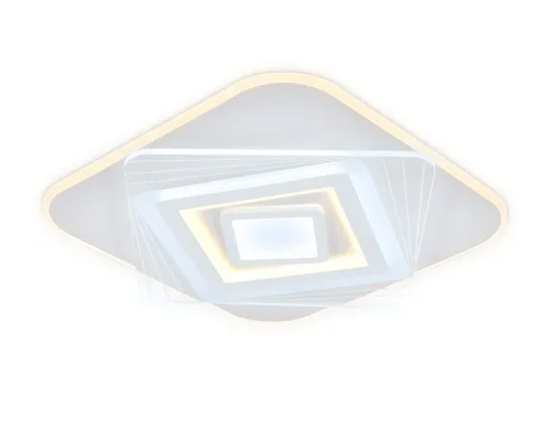 Люстра потолочная LED с пультом FA799 Ambrella light белая на 1 лампа, основание белое в стиле хай-тек с пультом квадраты фото 2