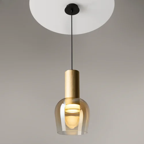 Светильник подвесной LED Smart Casual MOD414PL-L7G3K Maytoni янтарный на 1 лампу, основание золотое в стиле современный фото 3