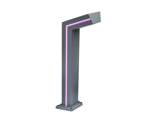 Парковый светильник LED с солнечной батареей Такоми 09207-F,16(10) Kink Light уличный IP54 серый на 1 лампу, плафон серый в стиле современный LED