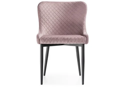Стул на металлокаркасе Teo light purple / black 15019 Woodville, розовый/велюр, ножки/металл/чёрный, размеры - ****530*620 фото 2