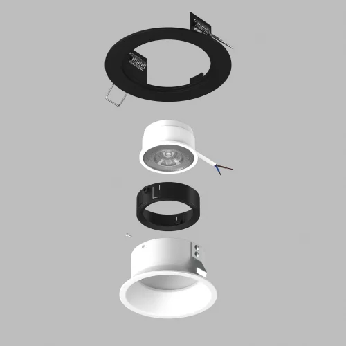 Светильник точечный Domino D61706BMOD Lightstar белый чёрный на 1 лампу, основание чёрное белое в стиле современный круглый фото 3