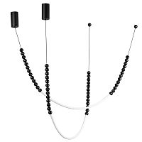 Светильник подвесной LED Monella 7149/24CL Odeon Light чёрный на 2 лампы, основание чёрное в стиле современный классический линейный бусы Светильник подвесной LED Monella 7149/24CL Odeon Light чёрный на 2 лампы, основание чёрное в стиле современный классический линейный бусы