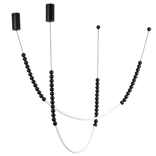 Светильник подвесной LED Monella 7149/24CL Odeon Light чёрный на 2 лампы, основание чёрное в стиле современный классический линейный бусы