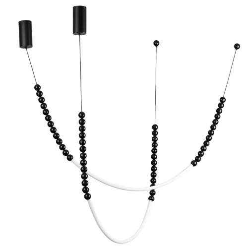 Светильник подвесной Monella 7149/24CL Odeon Light чёрный на 2 лампы, основание чёрное в стиле классический современный линейный бусы Светильник подвесной Monella 7149/24CL Odeon Light чёрный на 2 лампы, основание чёрное в стиле классический современный линейный бусы