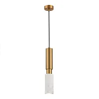 Светильник подвесной Prietti SL1192.353.01 ST-Luce латунь белый 1 лампа, основание латунь в стиле современный трубочки