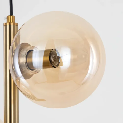 Светильник подвесной Лорен CL146023 Citilux янтарный 2 лампы, основание бронзовое в стиле современный молекула шар фото 8