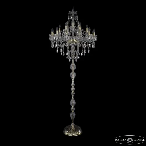 Торшер 1415T1/12+6+3/300-225 G Bohemia Ivele Crystal sp без плафона 21 лампа, основание золотое в стиле классика
