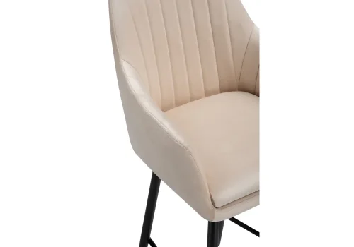 Полубарный стул Райнер MR -26 / черный 532408 Woodville, бежевый/велюр, ножки/металл/чёрный, размеры - ****570*570 фото 6
