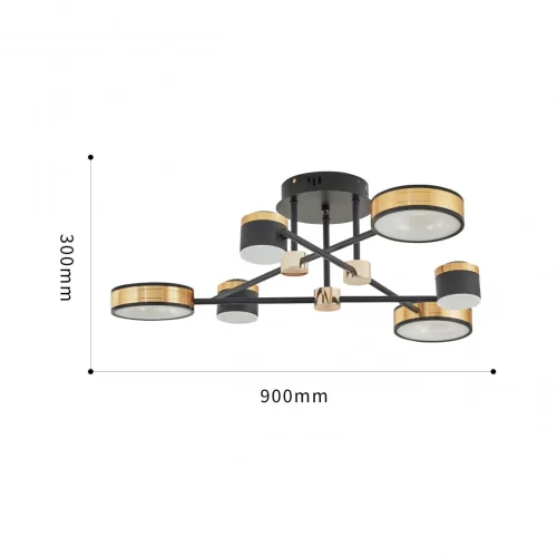 Люстра потолочная LED Ferrara-71040 271040/6 BK/GD Arte Milano белая на 1 лампу, основание чёрное в стиле современный хай-тек фото 11