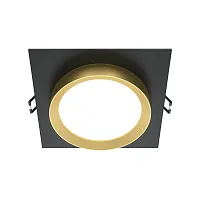 Светильник точечный Hoop DL086-GX53-SQ-BG Maytoni чёрный золотой 1 лампа, основание чёрное в стиле современный 