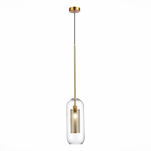 Светильник подвесной Gerrit SL1048.303.01 ST-Luce прозрачный 1 лампа, основание латунь в стиле винтаж 