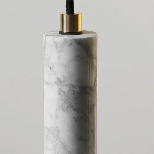 Светильник подвесной STONE MARBLE 141036-26 ImperiumLoft белый на 1 лампу, основание чёрное в стиле лофт фото 8