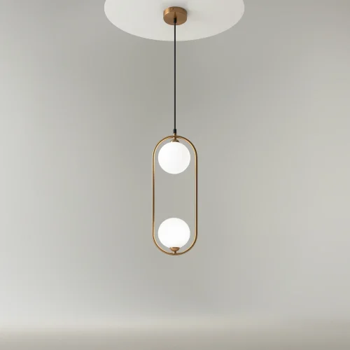 Светильник подвесной Ring MOD013PL-02BS1 Maytoni белый на 2 лампы, основание латунь в стиле современный шар фото 8 Светильник подвесной Ring MOD013PL-02BS1 Maytoni белый на 2 лампы, основание латунь в стиле современный шар фото 8