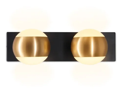 Бра Wallers FW575 Ambrella light золотой белый на 2 лампы, основание чёрное в стиле современный хай-тек  фото 5