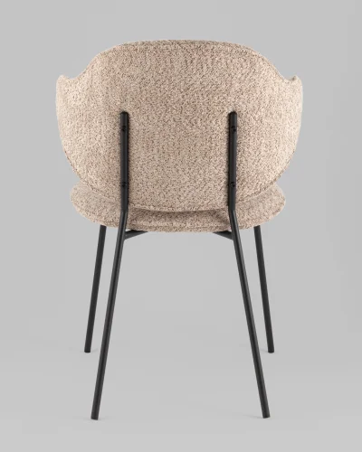 Стул Bellamy, букле кофейный УТ000040257 Stool Group, бежевый коричневый/букле, ножки/металл/чёрный, размеры - *820**** фото 5
