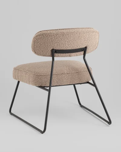 Кресло лаунж Kate, бежевый УТ000039358 Stool Group, бежевый/букле, ножки//чёрный, размеры - ****655*745мм фото 4