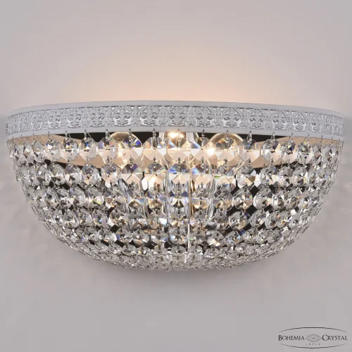 Бра AL19051B/35FL WMN Bohemia Ivele Crystal без плафона на 3 лампы, основание белое серое в стиле классический r