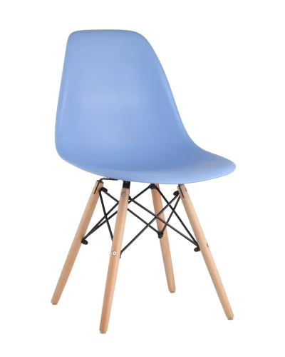 Cтул Ееймс, голубой, 4шт./уП. (набор) УТ000005351 Stool Group, голубой/пластик, ножки/дерево/коричневый, размеры - ****460*530