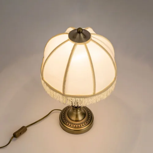 Настольная лампа Базель CL407800 Citilux бежевая 1 лампа, основание бронзовое металл в стиле классический кантри  фото 6