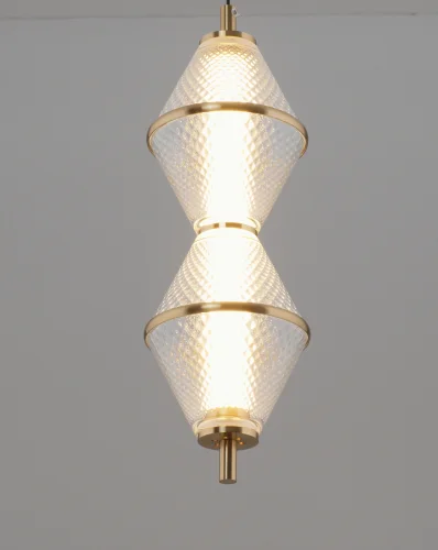 Светильник подвесной LED Senta V11360-PL Moderli белый золотой на 1 лампу, основание золотое в стиле современный фото 3