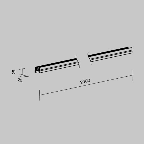 Шинопровод (профиль) уличный накладной 2м Exility IP O-TR001-P-W2M Maytoni белый в стиле современный хай-тек для светильников серии Exility IP профиль exility ip уличная фото 2