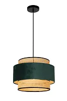 Светильник подвесной Javor 34439/38/33 Lucide бежевый зелёный 1 лампа, основание чёрное в стиле скандинавский 