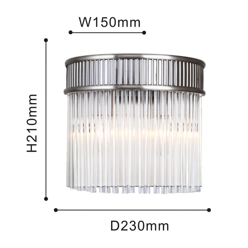 Бра Turris 4201-2W Favourite прозрачный на 2 лампы, основание никель в стиле классический  фото 3