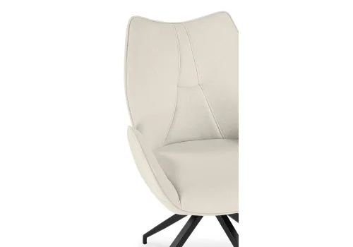 Стул на металлокаркасе Miranda 360 крутящийся beige / black 15847 Woodville, бежевый/кашемир, ножки/металл/чёрный, размеры - ****540*610 фото 7