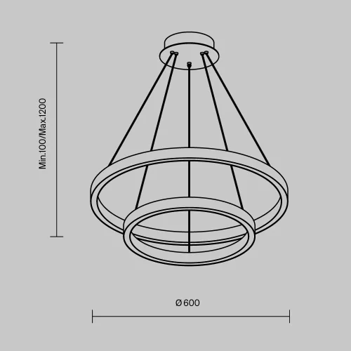 Светильник подвесной LED Rim MOD058PL-L55BSK Maytoni латунь на 1 лампу, основание латунь в стиле хай-тек современный минимализм кольца фото 7