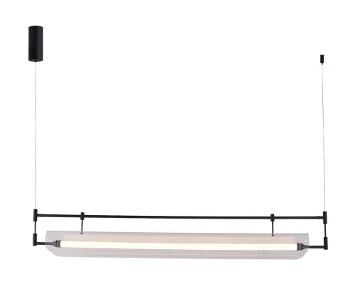 Светильник подвесной LED Аника 08021-120P,19 Kink Light прозрачный на 1 лампу, основание чёрное в стиле хай-тек современный линейный