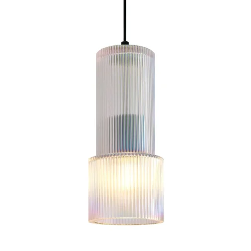 Светильник подвесной Versato FR5599PL-01CFL Freya прозрачный разноцветный на 1 лампу, основание чёрное в стиле современный фото 12